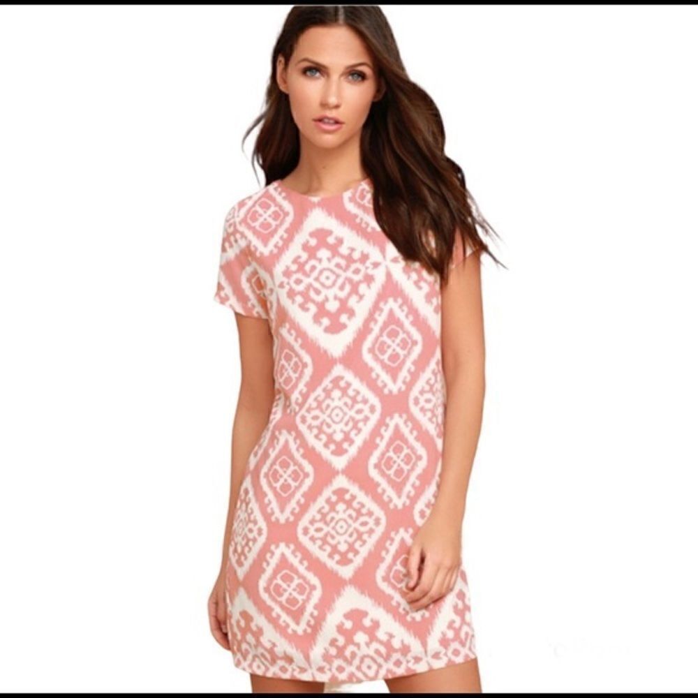 COPY - Give Me a Print Blush Pink Print Shift Dress size small